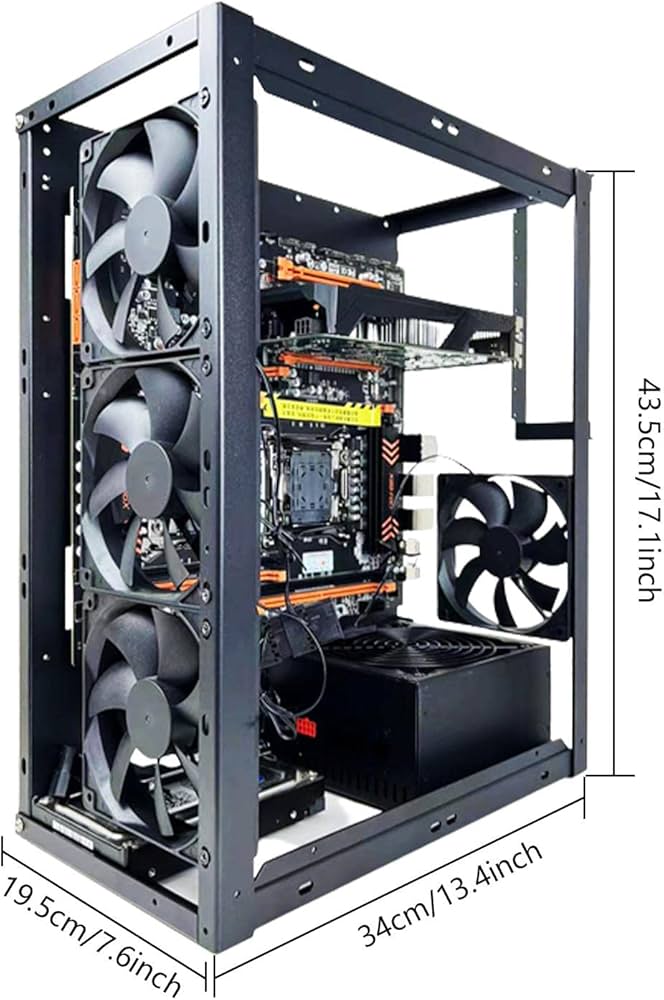 Amazon.co.jp: SURD オープンシャーシ コンピュータ ケース ATX 開放式