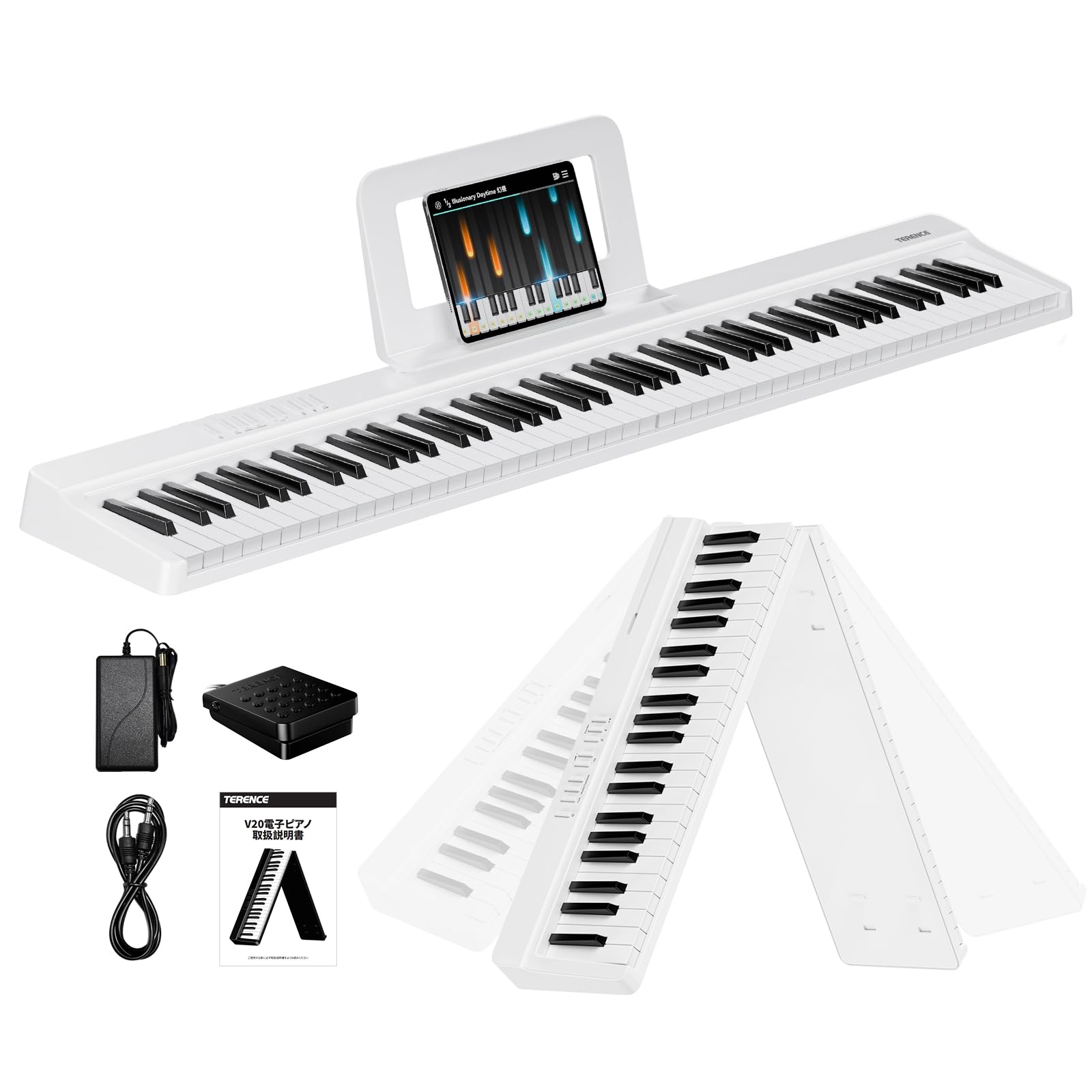 X88D 折り畳み式 デジタルピアノ88鍵盤 デュアルスピーカー TERENCE