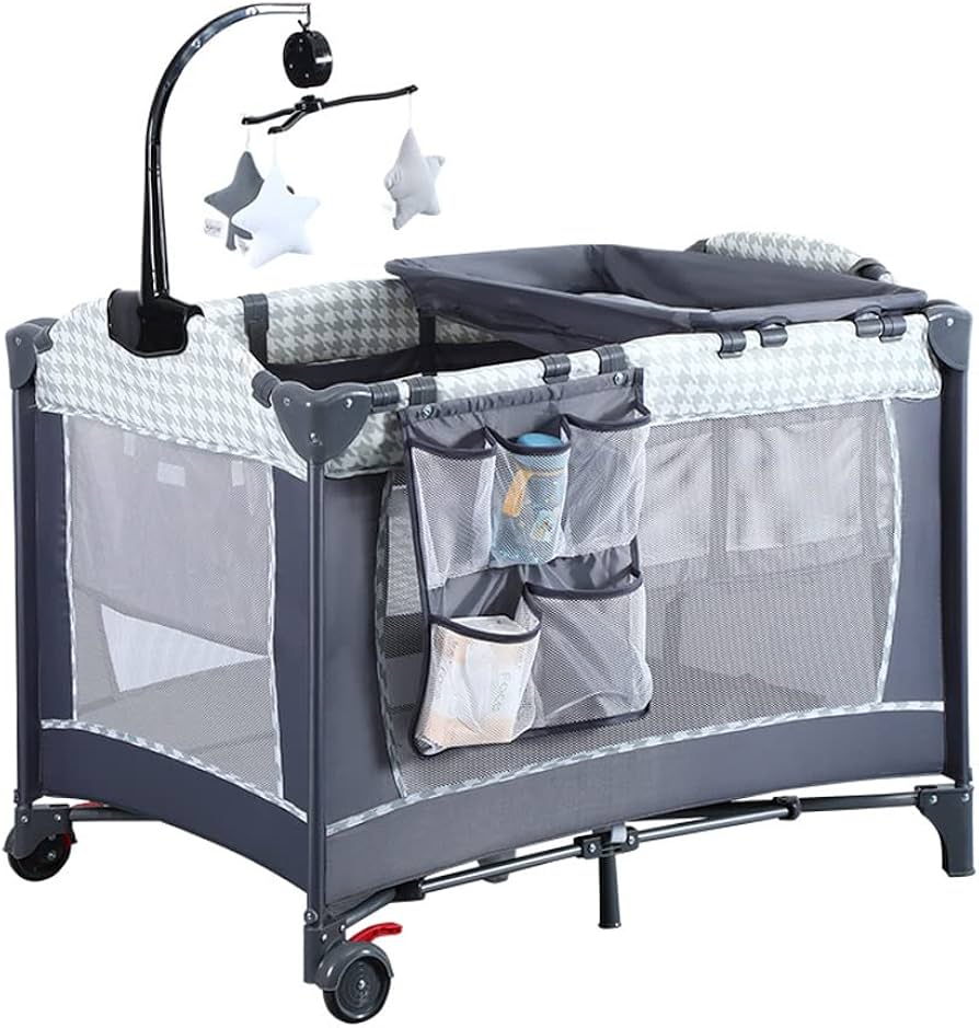 Amazon.co.jp: Brotish 折りたたみ式 赤ちゃん ベビーベッド