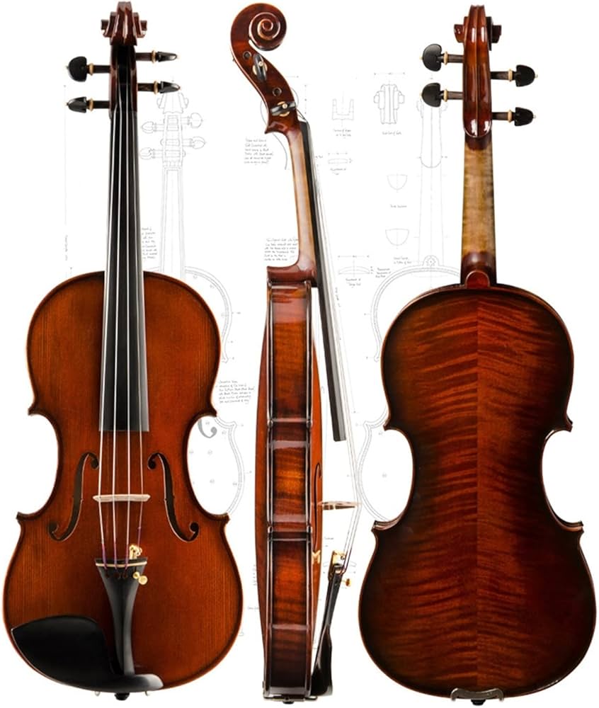 Amazon.co.jp: ダークブラウンの繊細でエレガントな手作りバイオリン4