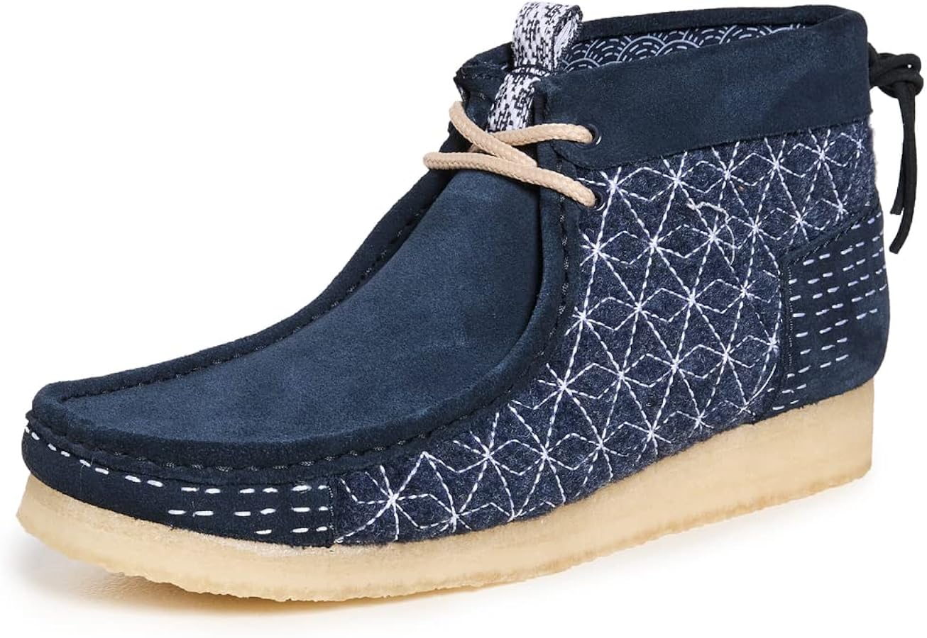 Amazon | Clarks メンズ ワラビーブーツ チャッカ, ネイビー, 24