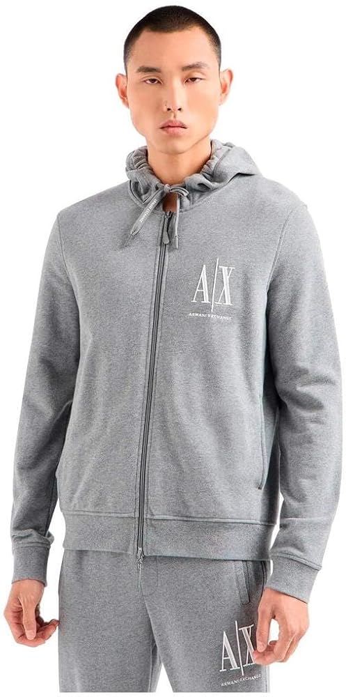 Armani Exchange Men's Icon Project Embroidered Zip Up Hooded