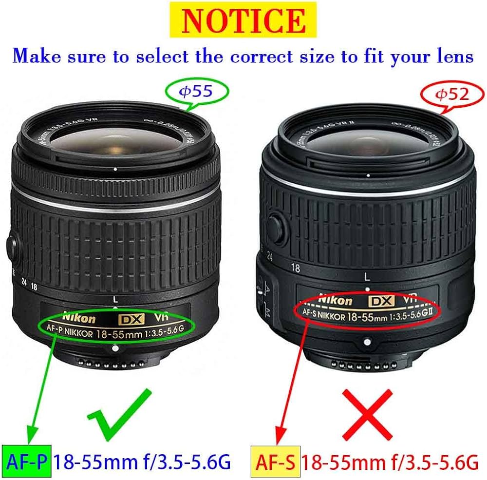Amazon.com : 55mm Lens Cap Cover for AF-P NIKKOR 18-55mm f/3.5-5.6