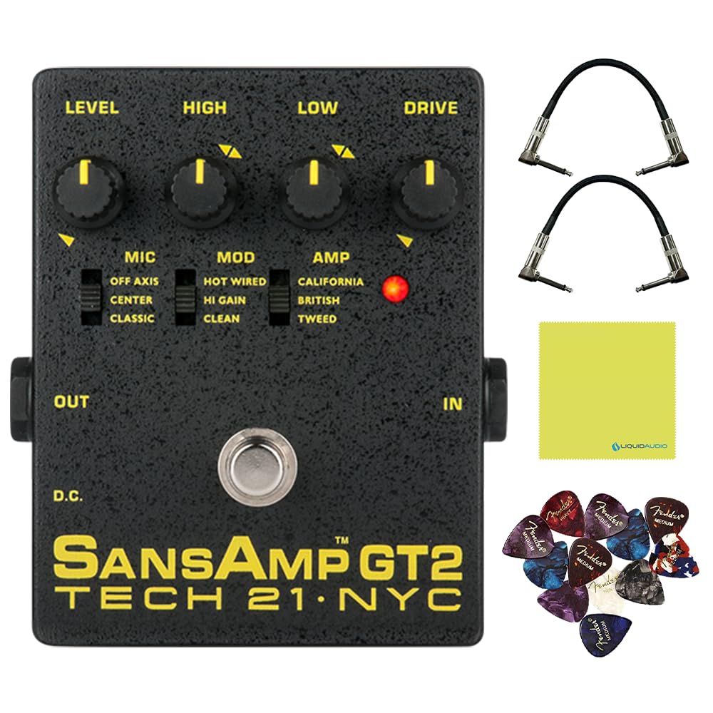 Amazon.com: Tech 21 SansAmp GT2 Tube Amp Emulator Pedal Bundle w