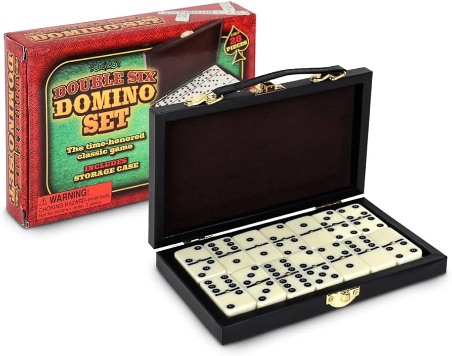 Amazon.com: Double Six Domino Set in Wooden Box - Premium 28-Piece