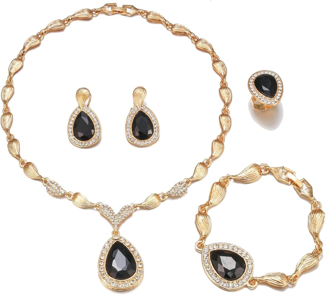 Amazon.com: FUNOJOY Black Jewelry Sets for Women Plated Teardrop