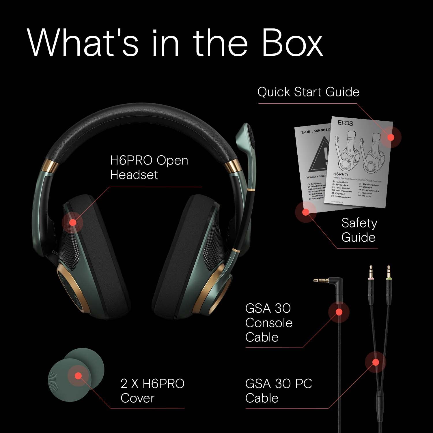 Amazon.co.jp: EPOS H6Pro ゲーミングヘッドセット 有線 開放型