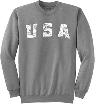 Joe's USA Vintage USA Logo Crewneck Sweatshirt | Small, Athletic