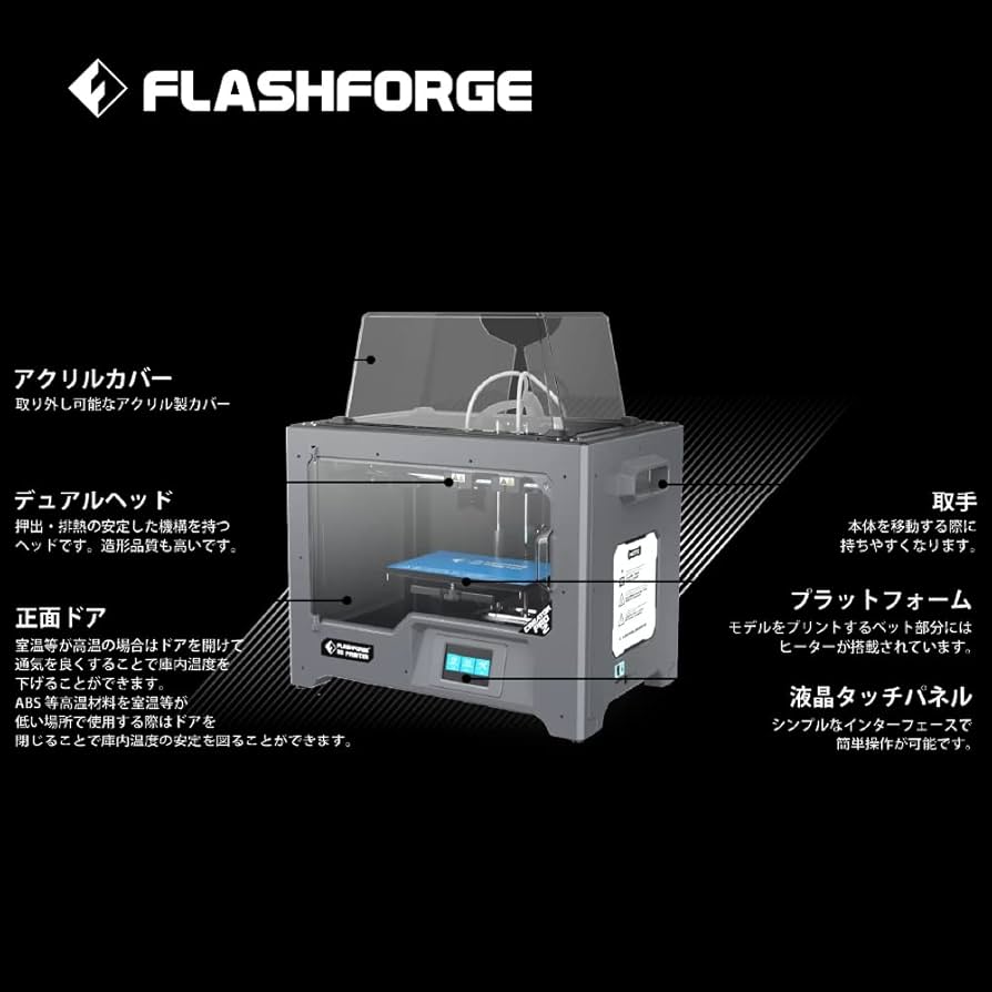 Amazon | FLASHFORGE FFF方式 3Dプリンター 独立式デュアルヘット