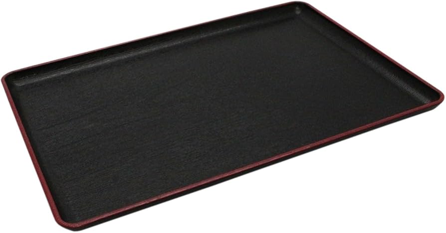 Amazon｜イシダ(Ishida) 日本製 お盆 えびす 黒天朱 尺4寸 トレイ