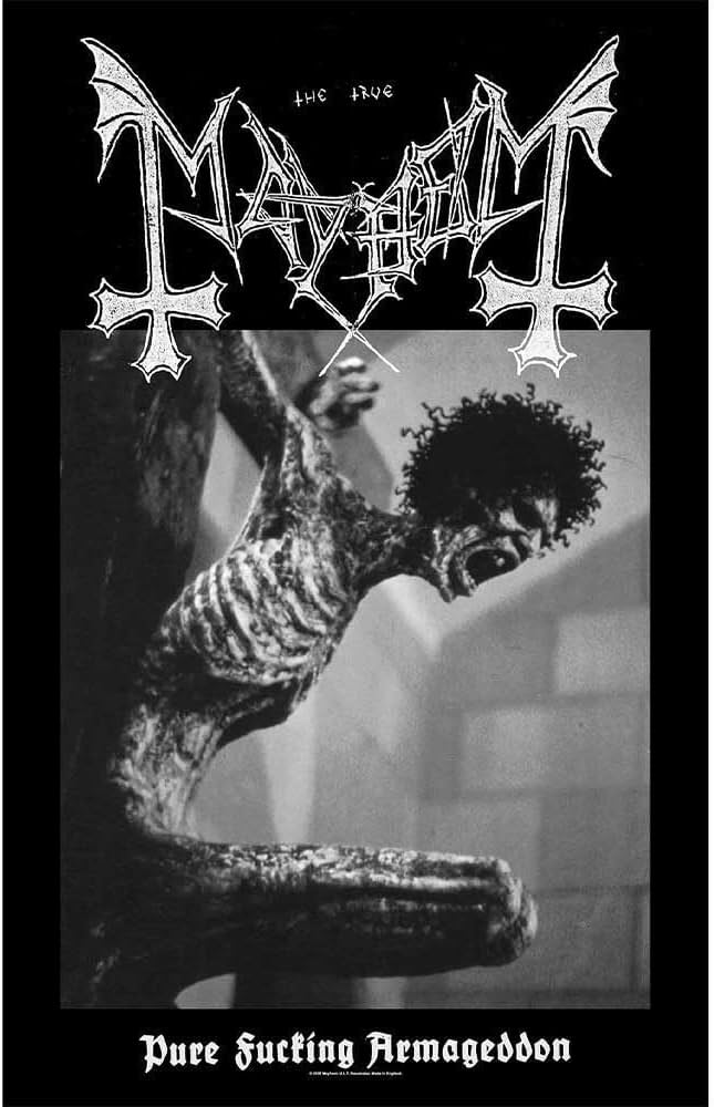 Amazon.co.jp: Mayhem ポスター Armageddon Band Logo 新しい Textile