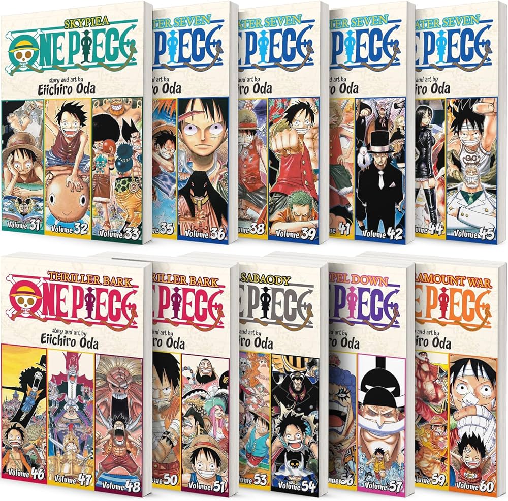 One Piece 3-in-1 Edition 10-book Manga Set 11-20: Vol. 31-60 by