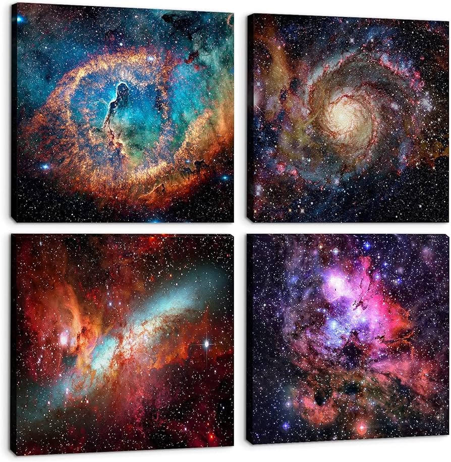 Amazon.co.jp: 星雲ギャラクシーキャンバスウォールアート 宇宙