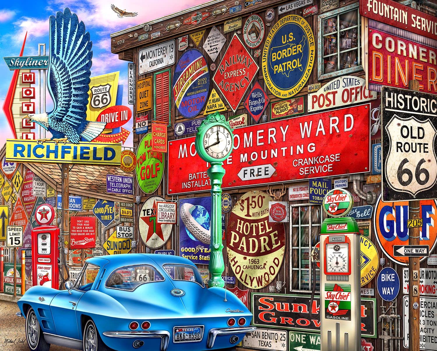 Amazon.com: Springbok's Route 66 Nostalgic 2000 Piece Adult Jigsaw