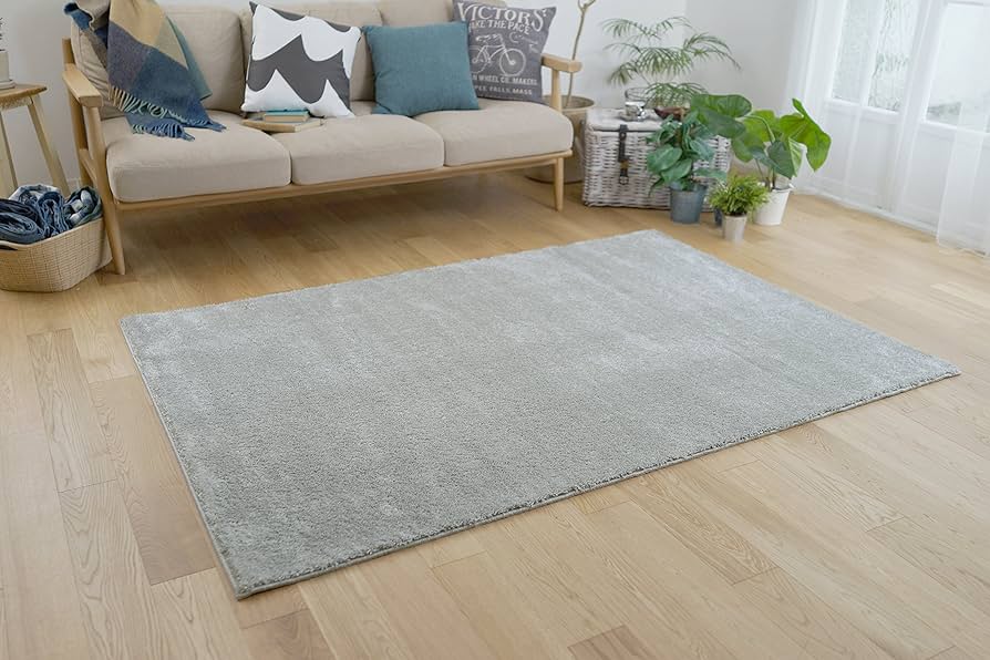 Amazon｜スミノエ(Suminoe) ラグ シルバー 140×200cm 防炎 防ダニ