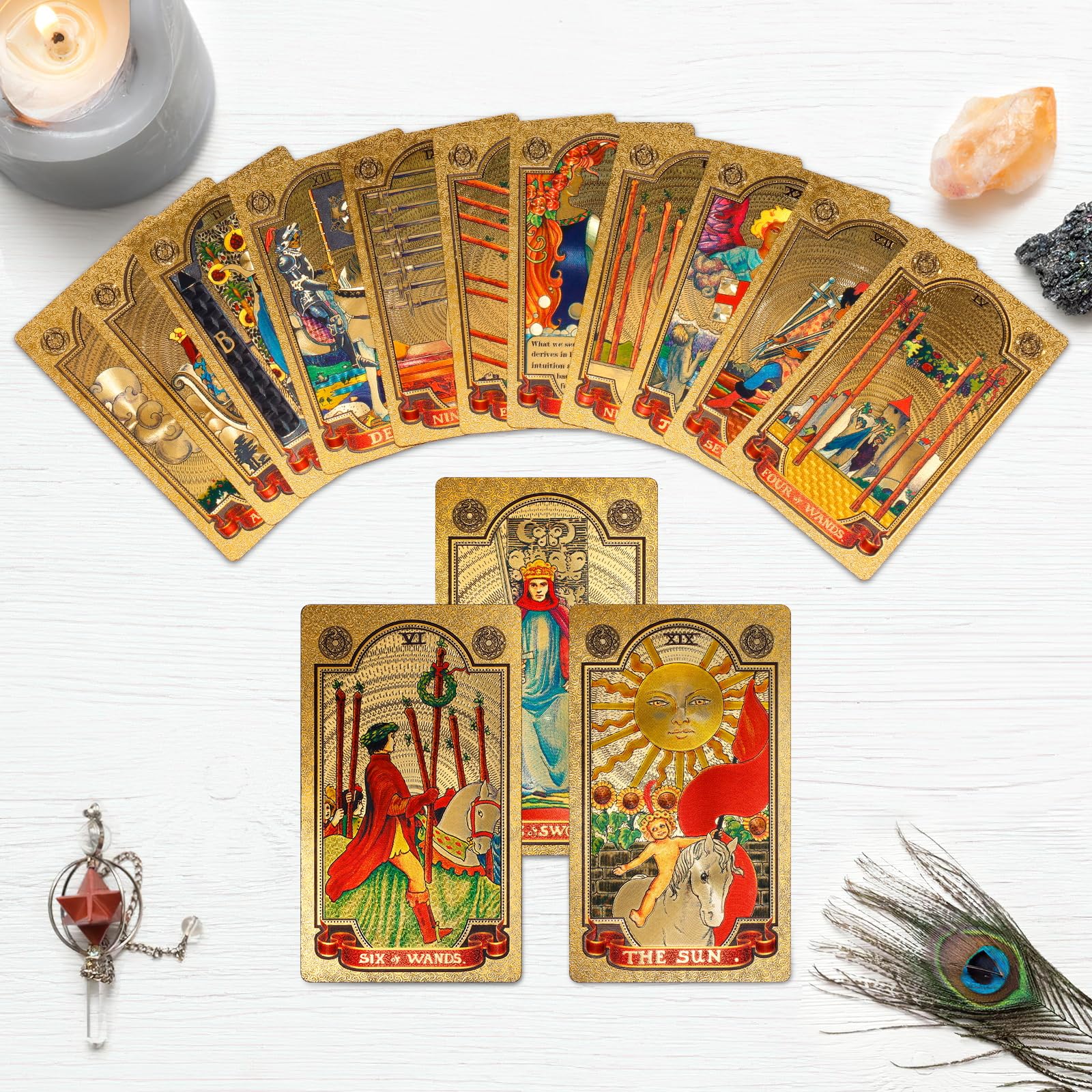 Amazon.co.jp: KIINO 78 ゴールドホイル タロットカード ガイドブック