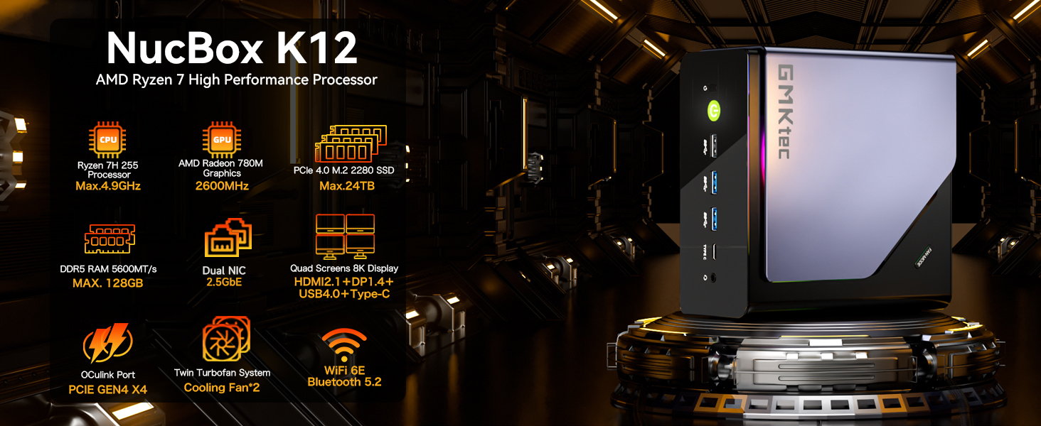 Amazon.com: GMKtec Gaming Mini PC, AMD Ryzen 7 H 255 (Upgraded