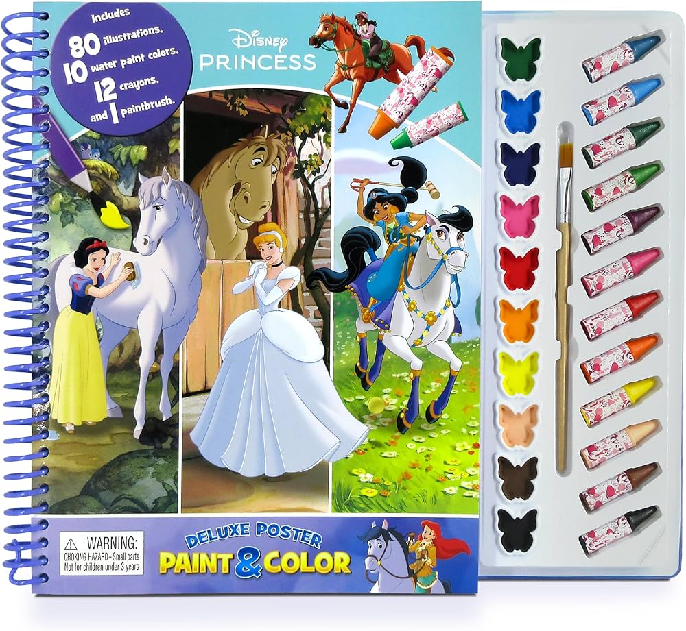 Disney Princess Deluxe Poster Paint & Color - Coloring Book for