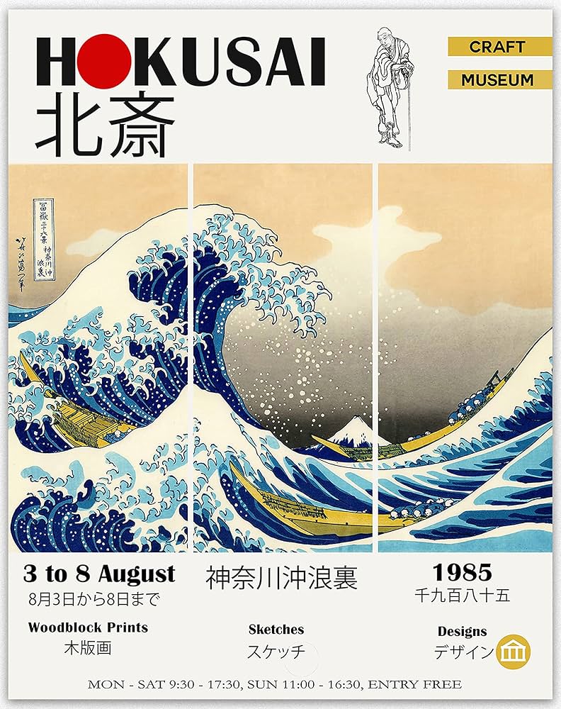 Amazon.com: The Great Wave Poster - Kanagawa Great Wave Wall Art
