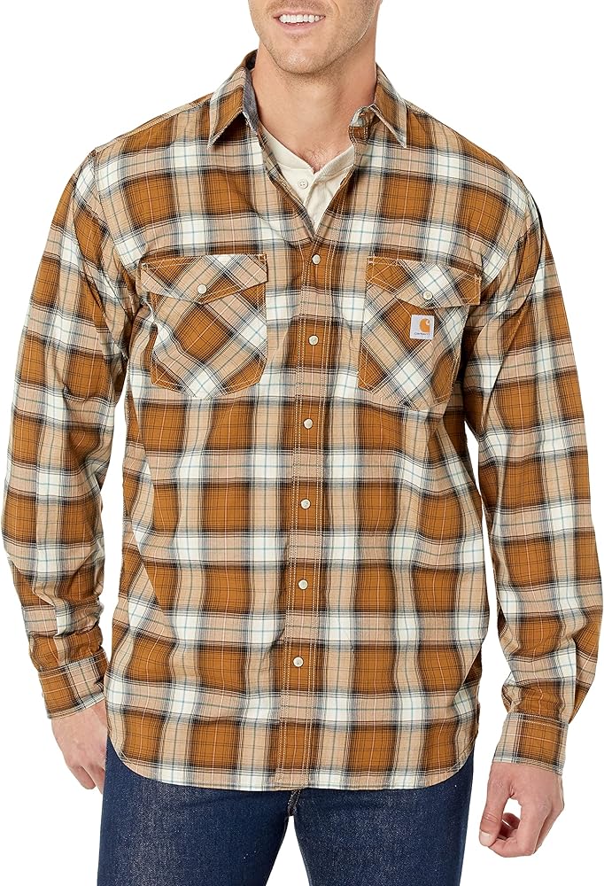 Amazon.com: Rugged Flex Relaxed Fit Lightweight Long-Sleeve Snap
