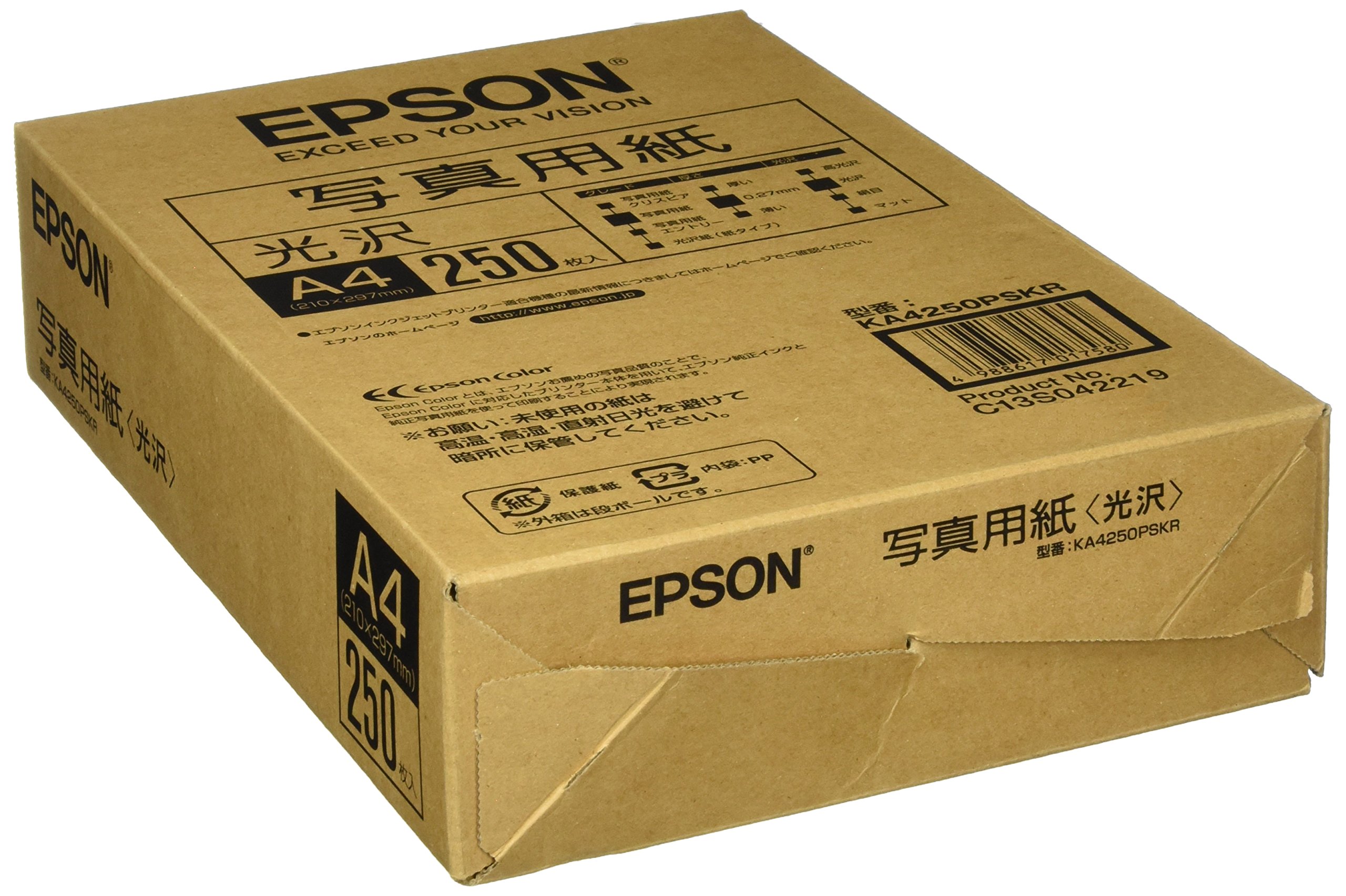 Amazon | エプソン コピー用紙 写真用紙 光沢 250枚 A4 KA4250PSKR