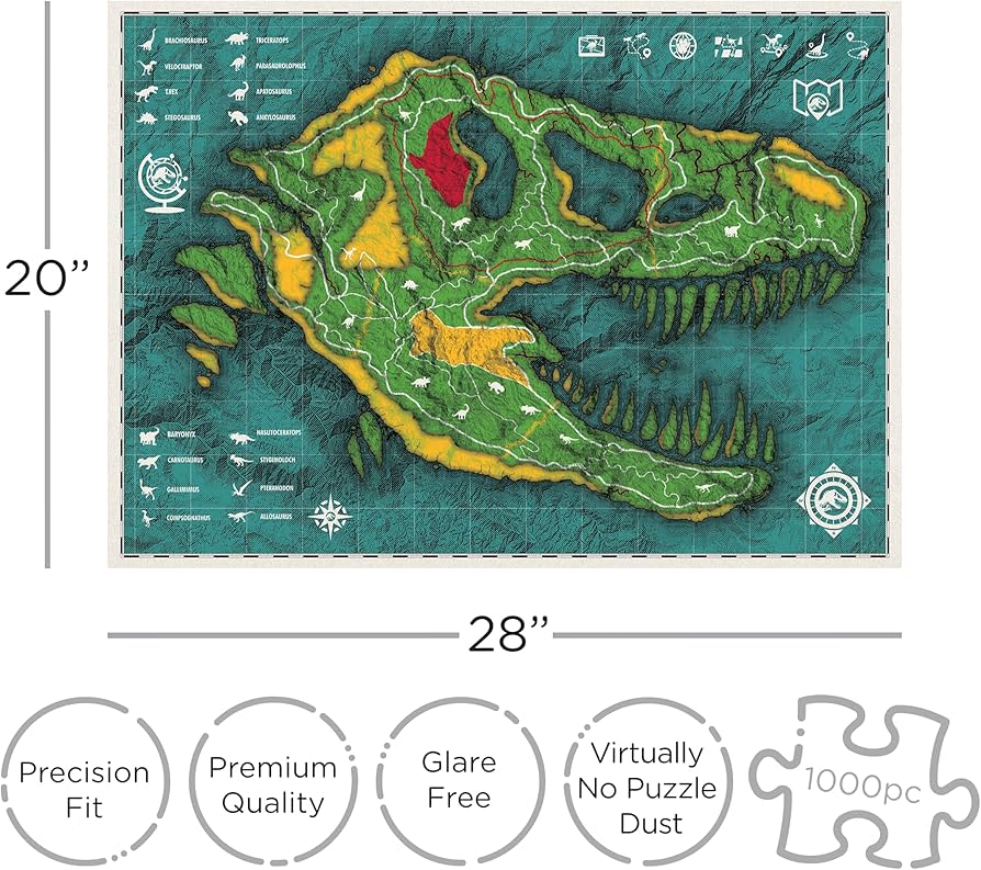 Amazon | Jurassic World (ジュラシック・ワールド) Map 1000 Piece
