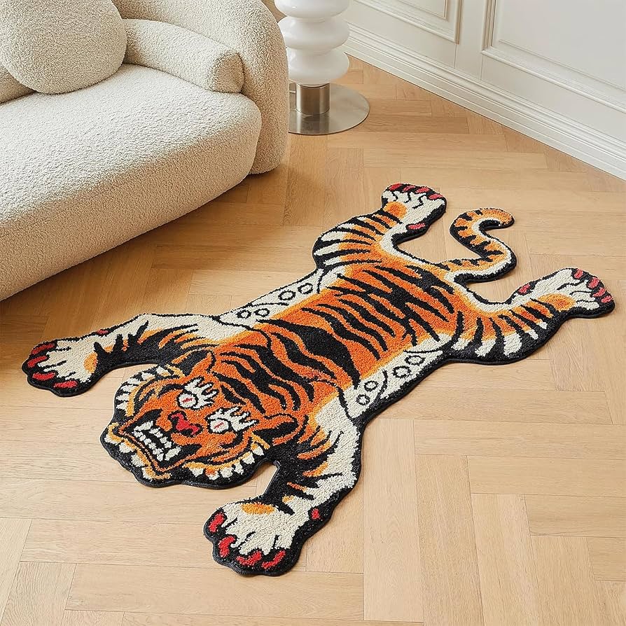 Amazon.com: 5x3.3 ft Tibetan Tiger Area Rug Tufted High Pile