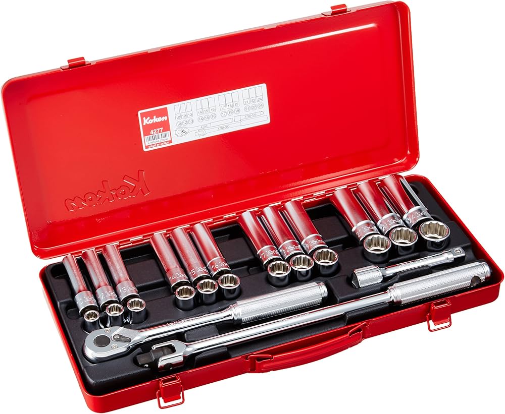 Amazon.co.jp: コーケン 1/2(12.7mm)SQ. ソケットセット 27ヶ組 4277