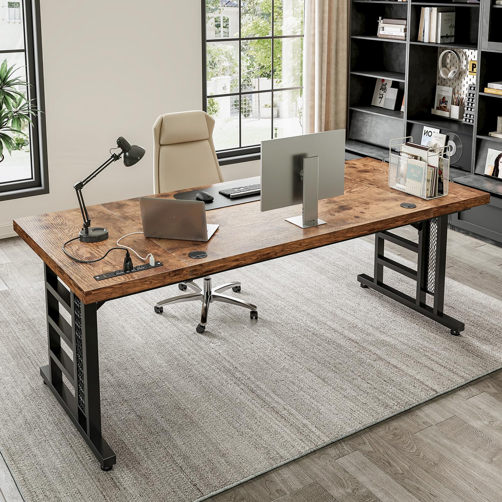 Amazon.com: Coleshome 78 Inch Executive Desk with USB Ports, Large