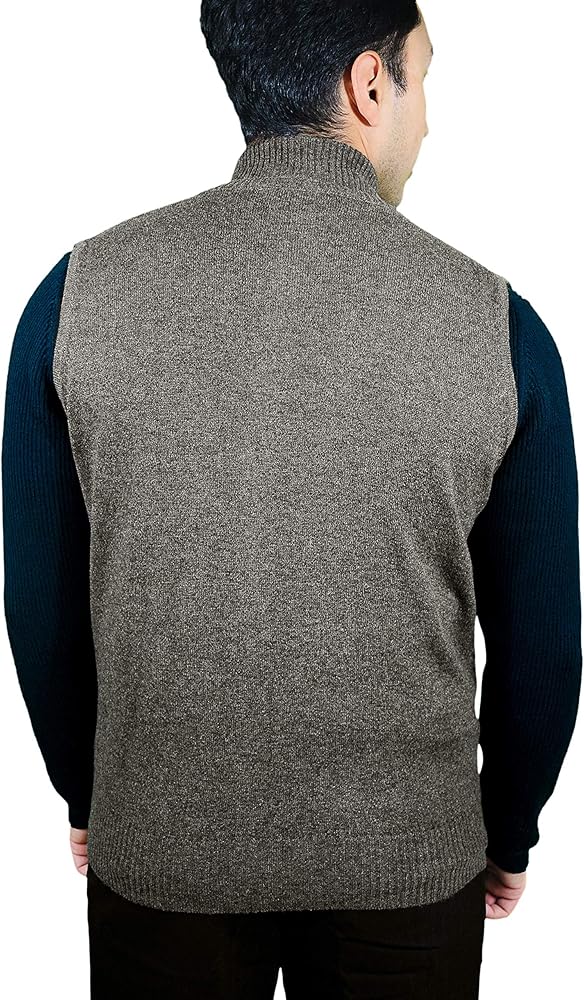 Cashmere Boutique 100% Pure Cashmere Full Zip Sweater Vest for Men