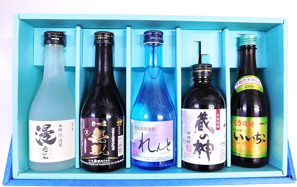 Amazon.co.jp: 焼酎ミニボトル5本セット 300ml 当店オリジナル厳選焼酎
