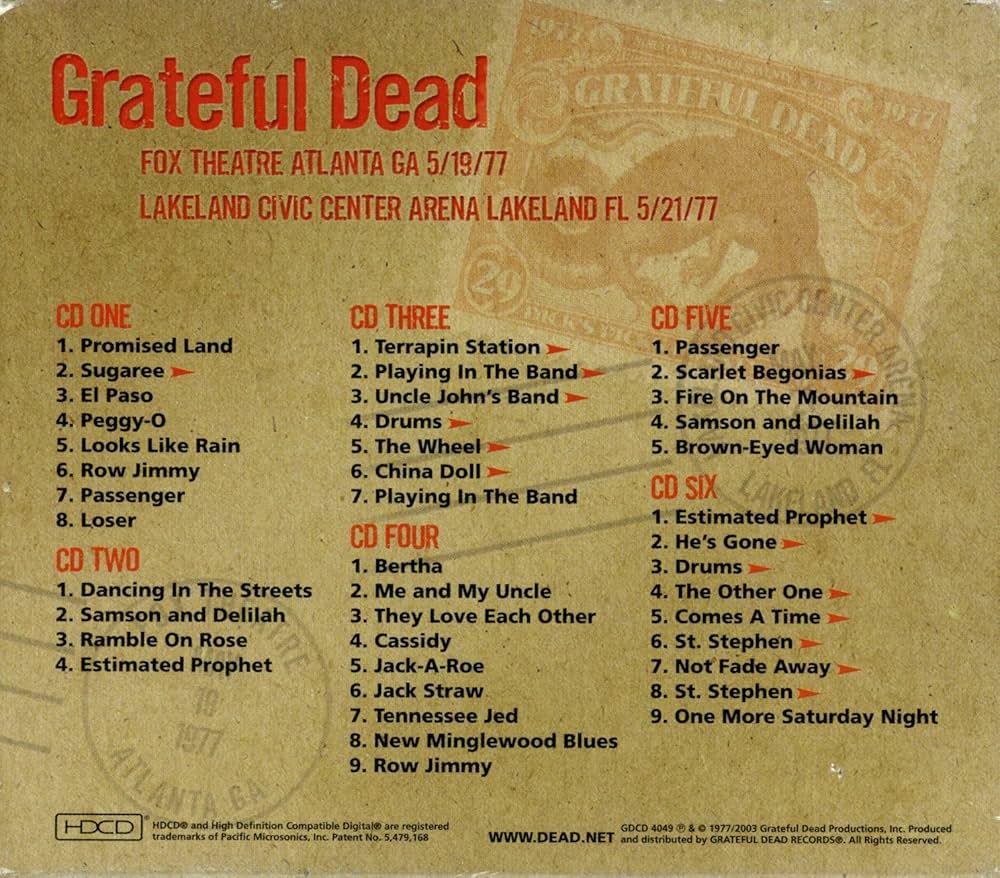 GRATEFUL DEAD: Dick's Picks Vol. 29 5/19/77 Fox Theatre Atlanta