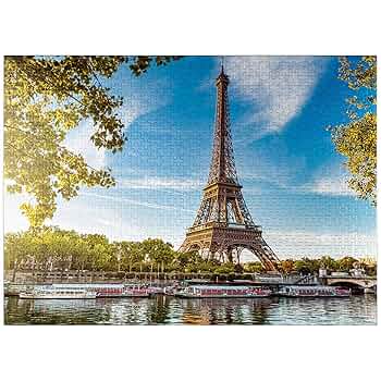 エッフェル塔と熱気球のジグソーパズル エッフェル塔と熱気球の