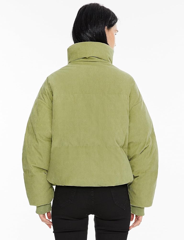 Amazon.com: Orolay Women's Corduroy Zip Puffer Jacket - Stand
