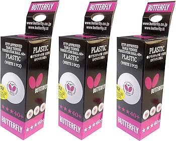 Amazon | バタフライ スリースターボール40＋(3個入り) ホワイト BUT