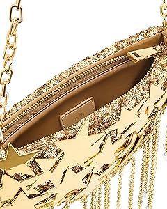 JW PEI Women's Anika Star-Embellished Chain Bag - Gold: Handbags