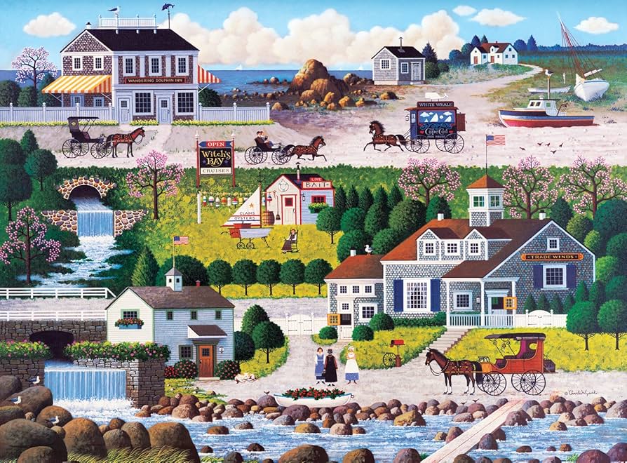 Amazon.com: Buffalo Games Charles Wysocki: Cricket Hawk Harbor