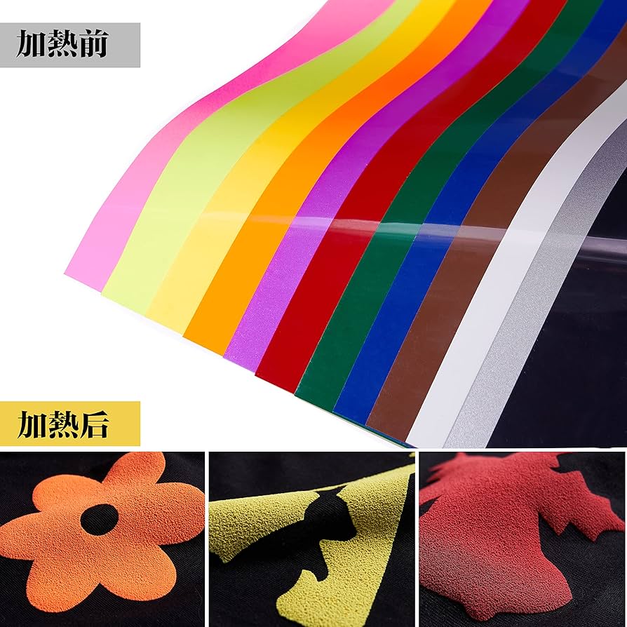 Amazon.co.jp: 熱転写ゴムシート アイロンプリント 3D パフシート 多色