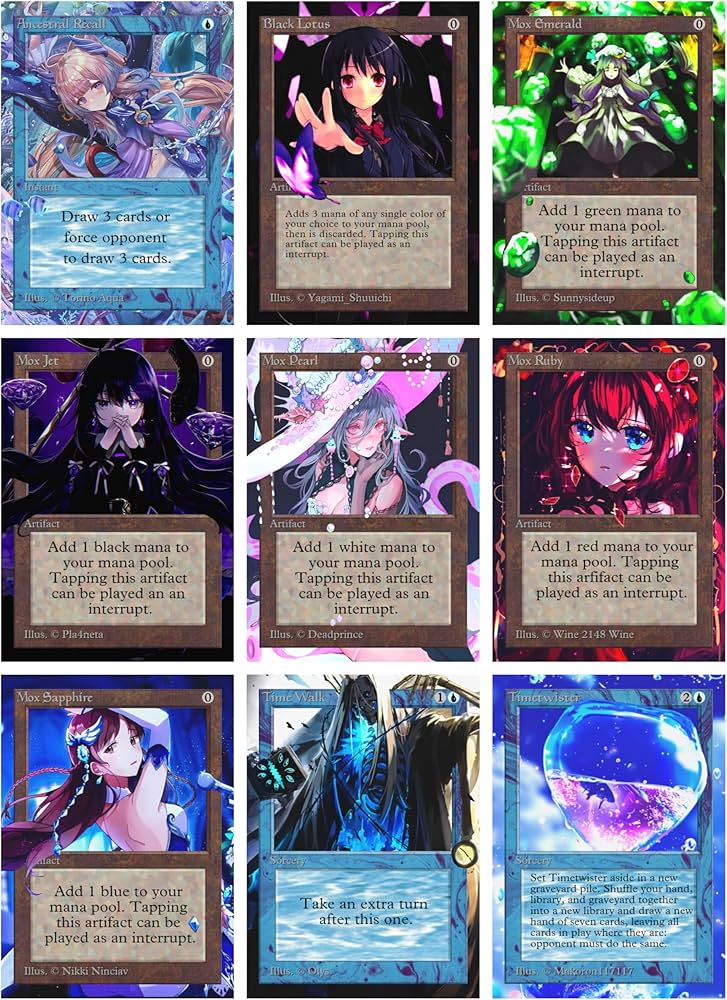 Amazon.com: 9X | Power 9 Set #1 | P9 | Power Nine | Anime | Full