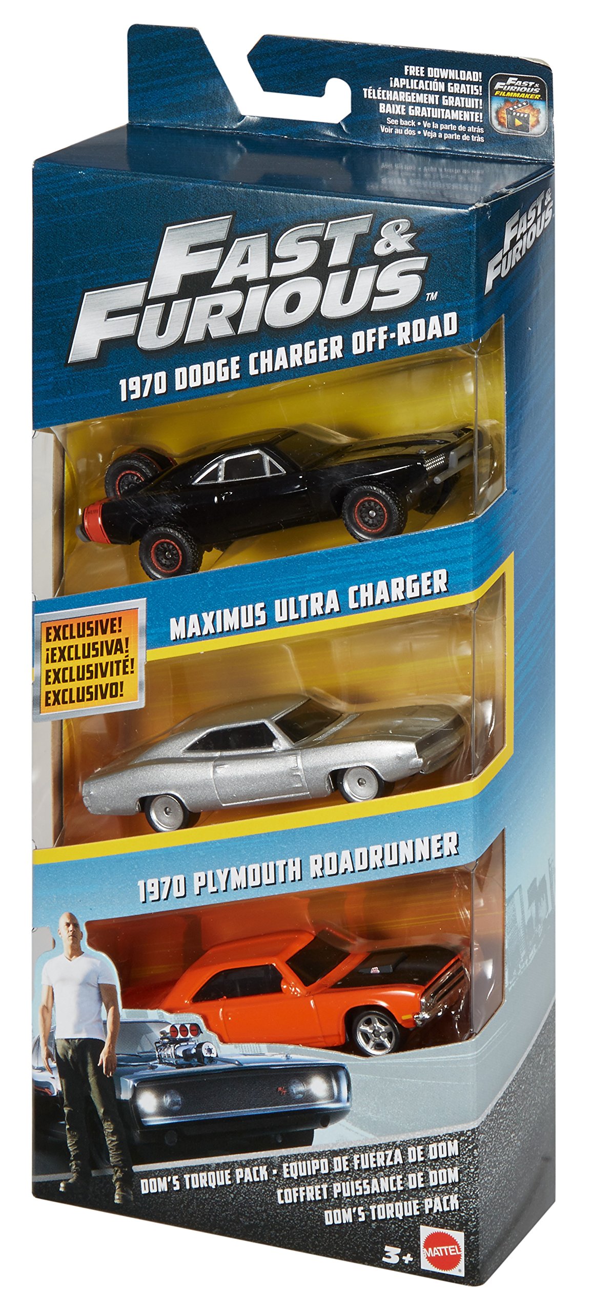 Amazon | マテル 1/55 ワイルド・スピード ダイキャストカー 3パック