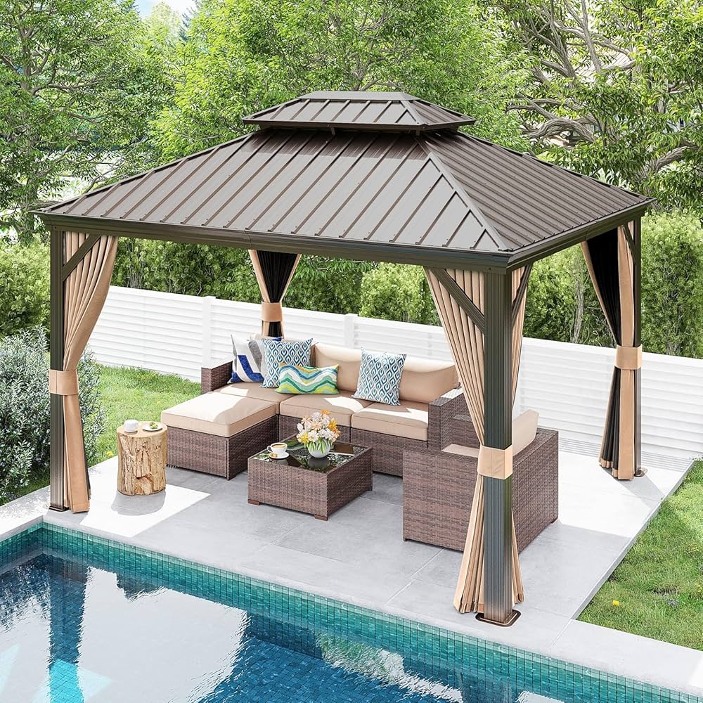 Amazon.co.jp: Patiorama 10フィート x 12フィート ハードトップガゼボ