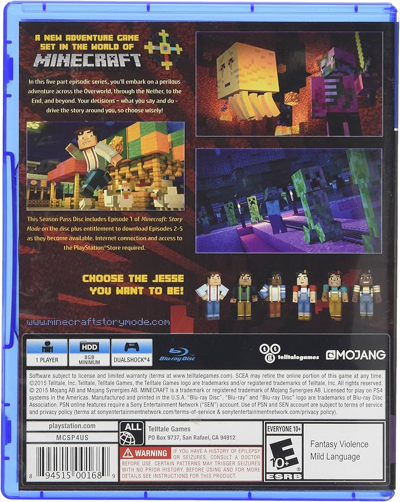 Amazon.com: Minecraft: Story Mode - Season Disc - PlayStation 4