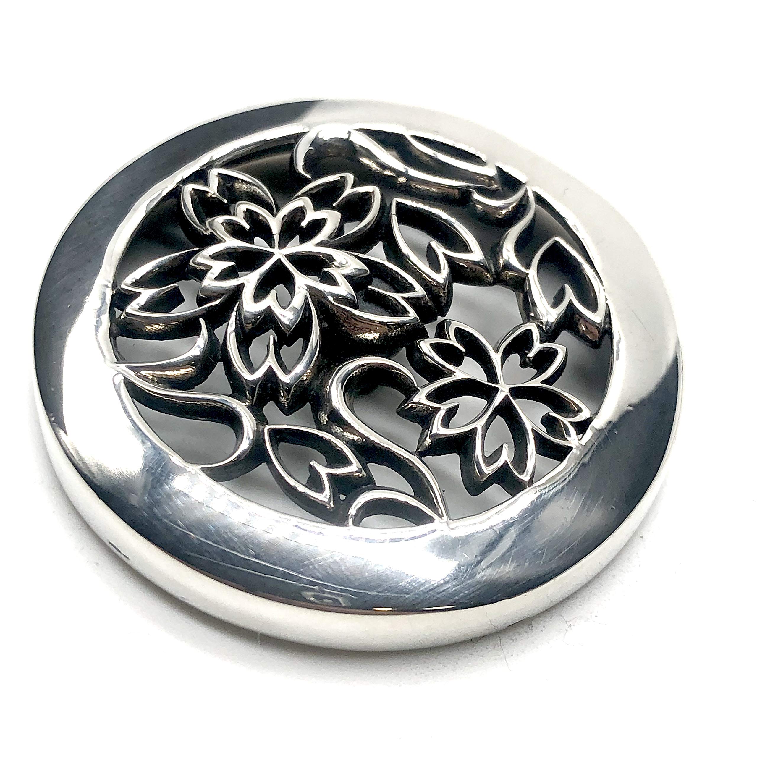 Amazon.co.jp: ALZUNI アルズニ シルバー コンチョ ネジ式 透かし 桜