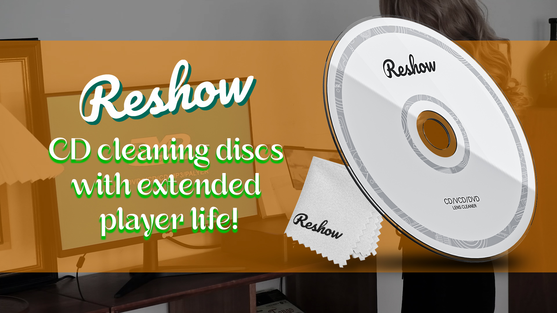 Watch Reshow CD Player Cleaner for CD/VCD/DVD Player on Amazon Live