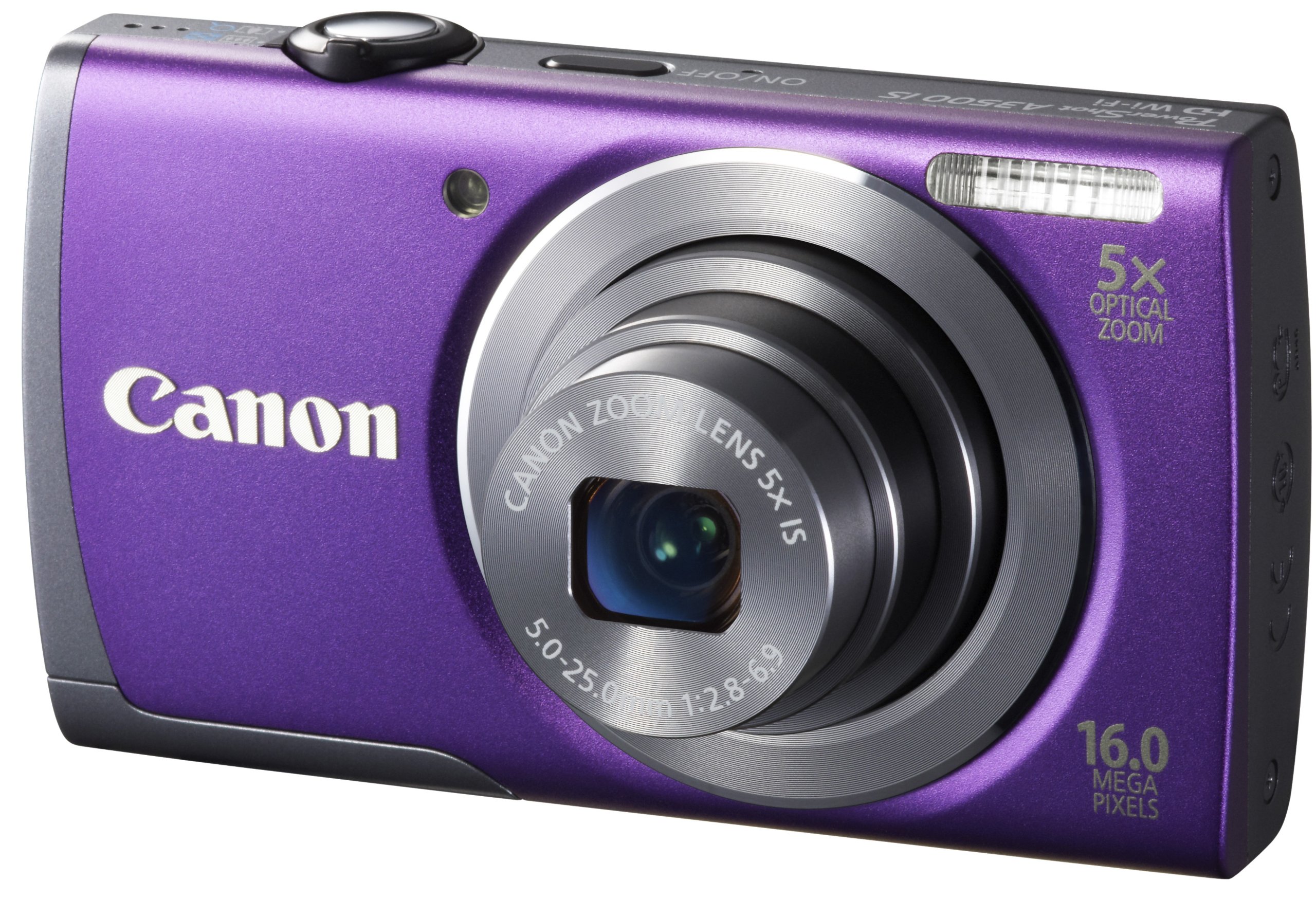 Canon PowerShot A3500 IS Digital Camera - Purple (16 MP, 28mm Wide