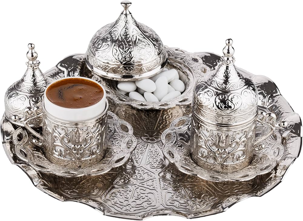 DEMMEX 2024 Turkish Greek Arabic Coffee Serving Set with Cups