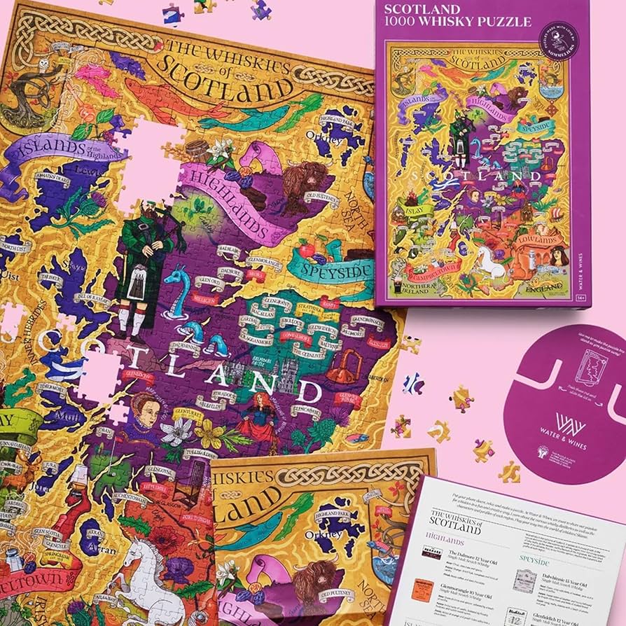 Amazon | スコットランドウイスキーパズル - 手描きのジグソーパズル