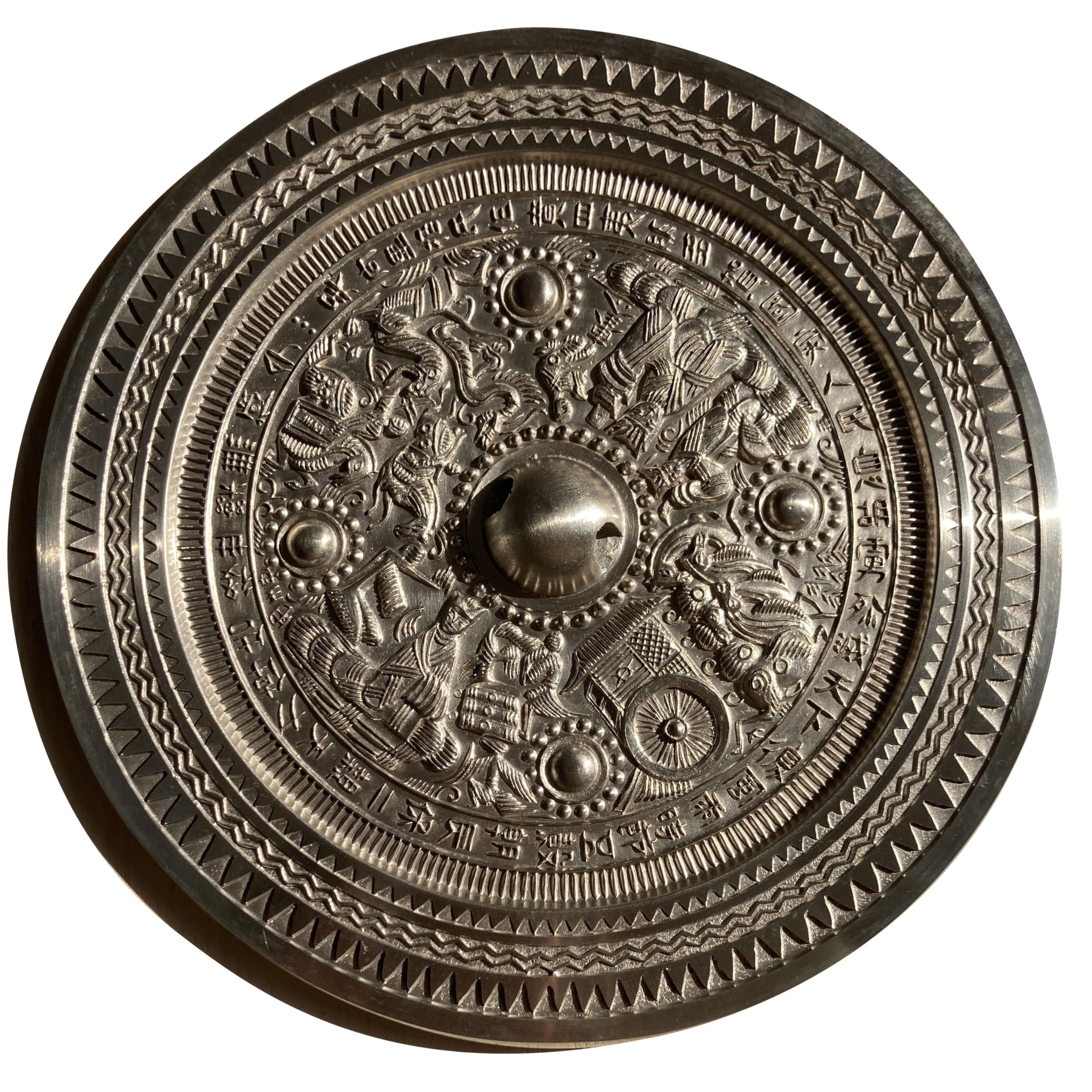 Amazon.co.jp: GXINF 後漢時代 神人車馬画像鏡復元 白銅鏡 青銅器 神鏡