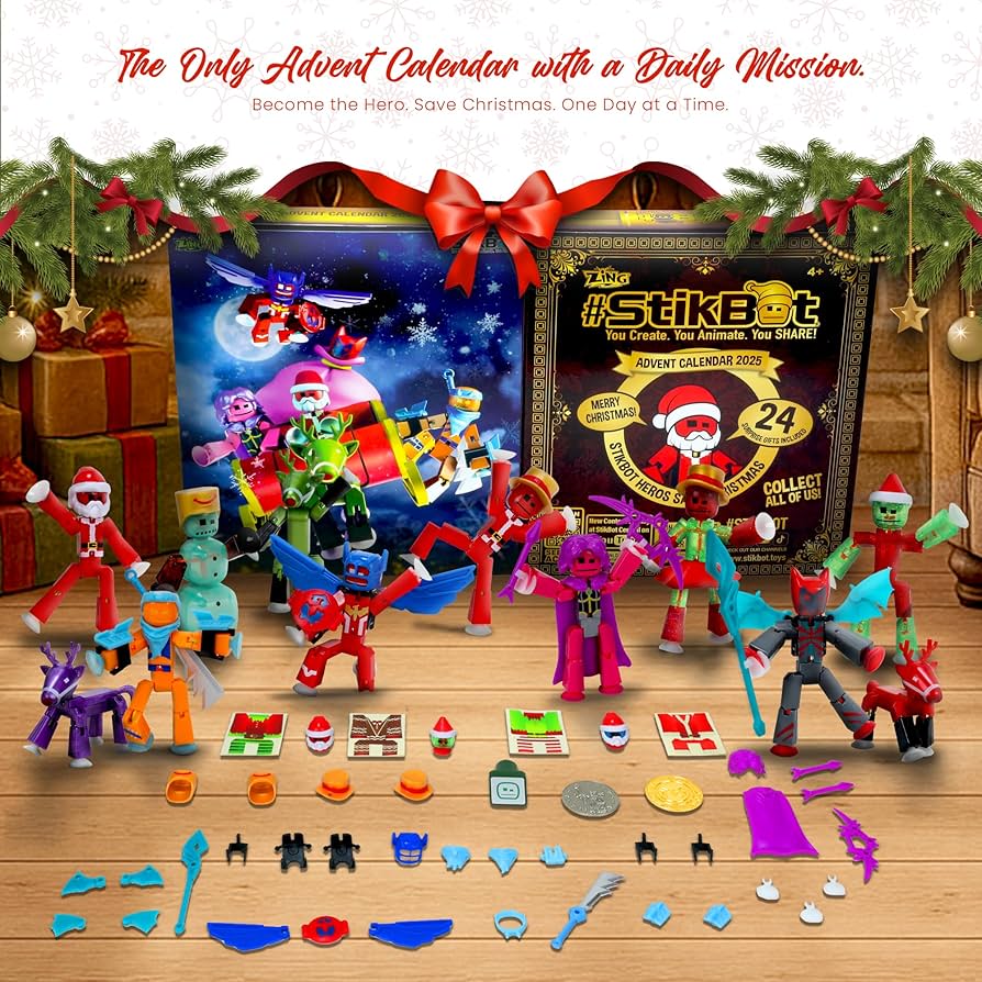 Amazon.com: Zing Stikbot Advent Calendar Christmas Countdown Hero