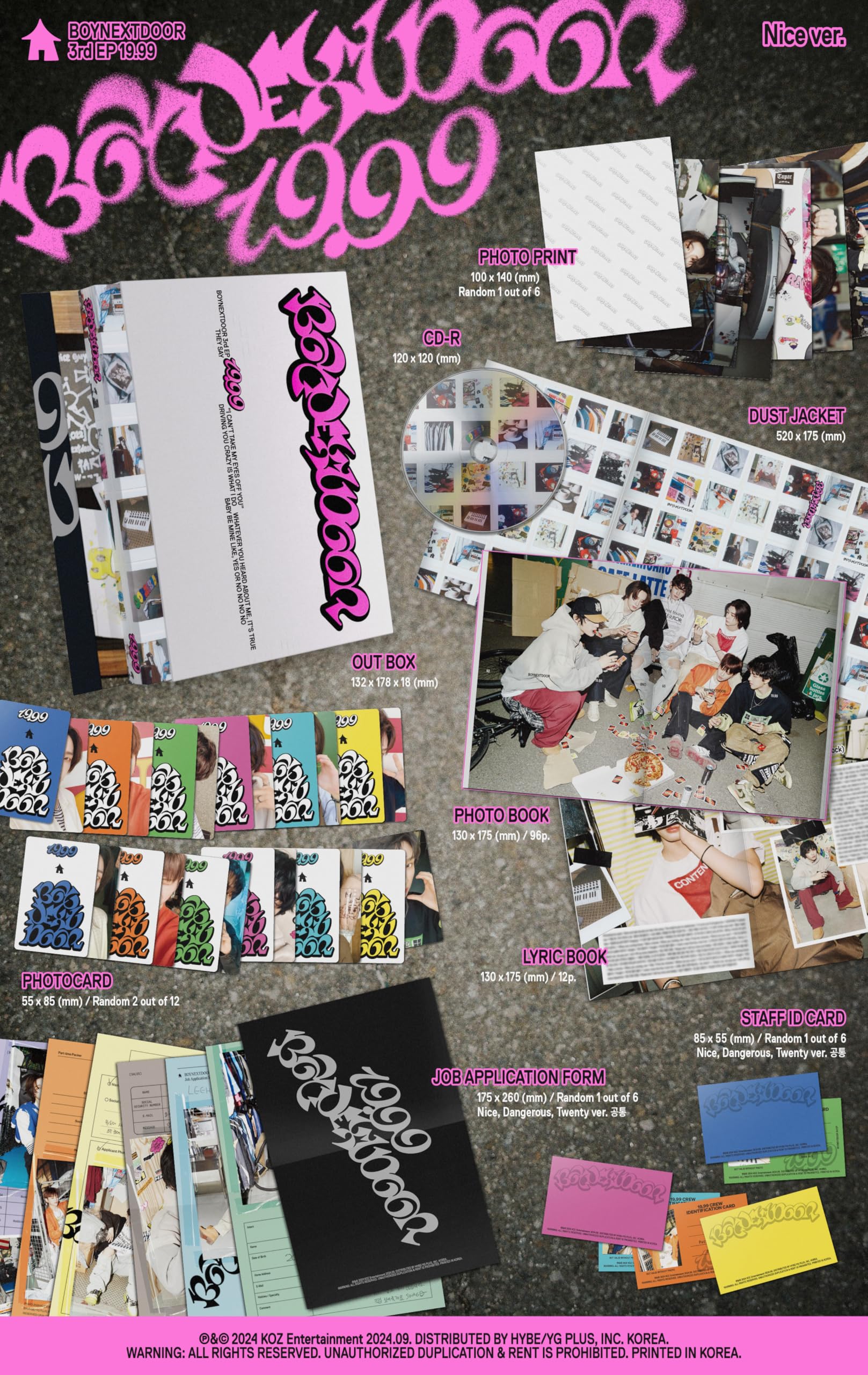 Amazon.com: BOYNEXTDOOR Album - 19.99 Nice ver. (Standard ver.)+